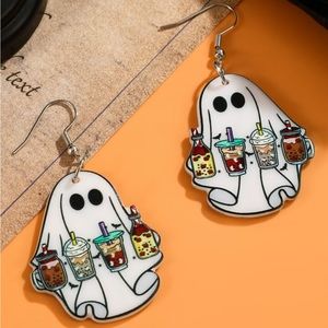NWT Pumpkin Spice Latte Ghost Fall Autumn Earrings